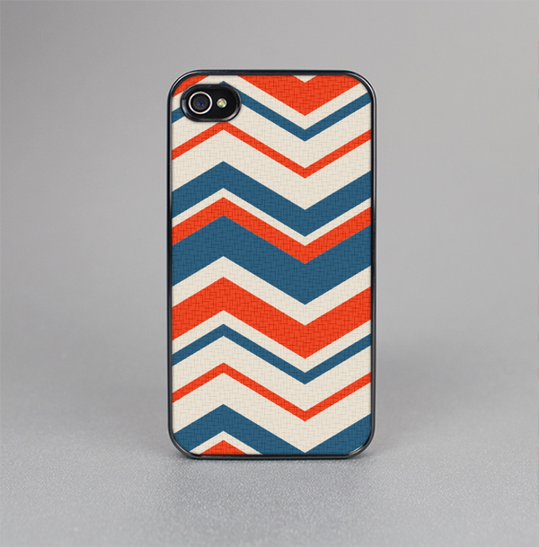 The Red, White and Blue Textile Chevron Pattern Skin-Sert for the Apple iPhone 4-4s Skin-Sert Case