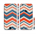 The Red, White and Blue Textile Chevron Pattern Sectioned Skin Series for the Apple iPhone 6s Plus