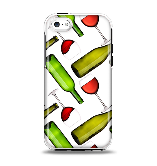 The Red Wine Bottles and Glasses Apple iPhone 5c Otterbox Symmetry Case Skin Set