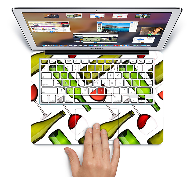The Red Wine Bottles and Glasses Skin Set for the Apple MacBook Pro 15"