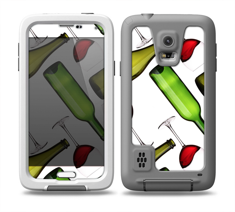 The Red Wine Bottles and Glasses Skin for the Samsung Galaxy S5 frē LifeProof Case