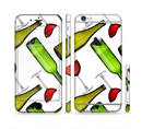 The Red Wine Bottles and Glasses Sectioned Skin Series for the Apple iPhone 6s Plus