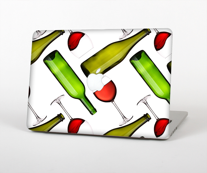 The Red Wine Bottles and Glasses Skin Set for the Apple MacBook Pro 15"