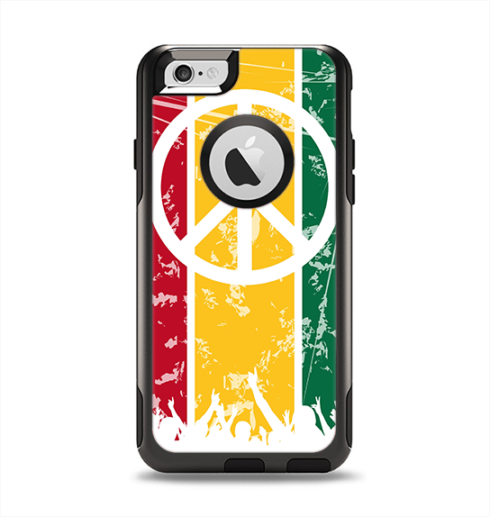 The Red, Yellow & Green Layered Peace Apple iPhone 6 Otterbox Commuter Case Skin Set