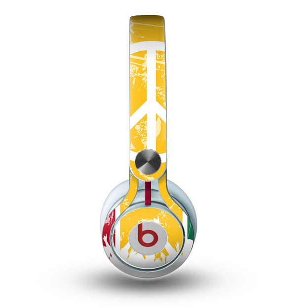 The Red, Yellow & Green Layered Peace Skin for the Beats by Dre Mixr Headphones