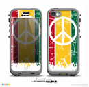 The Red, Yellow & Green Layered Peace Skin for the iPhone 5c nüüd LifeProof Case