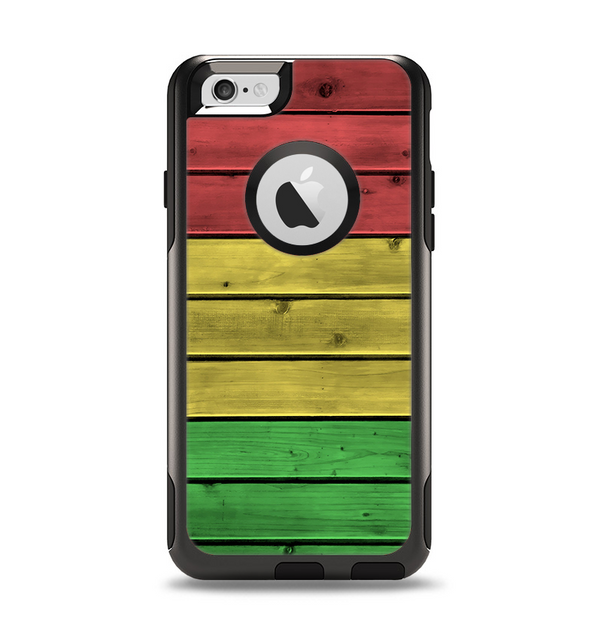The Red, Yellow and Green Wood Planks Apple iPhone 6 Otterbox Commuter Case Skin Set