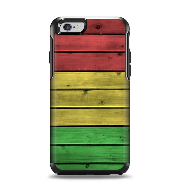 The Red, Yellow and Green Wood Planks Apple iPhone 6 Otterbox Symmetry Case Skin Set