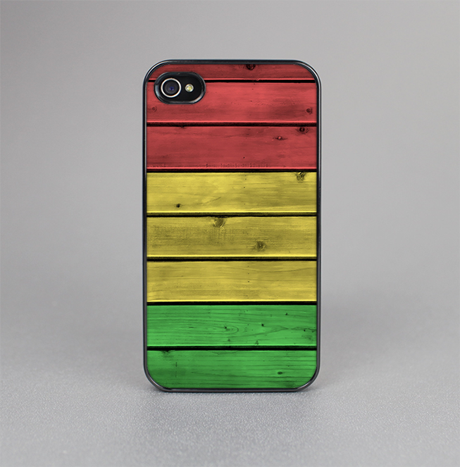 The Red, Yellow and Green Wood Planks Skin-Sert for the Apple iPhone 4-4s Skin-Sert Case