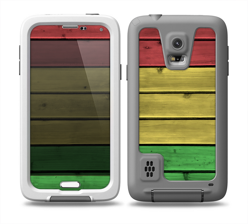 The Red, Yellow and Green Wood Planks Skin for the Samsung Galaxy S5 frē LifeProof Case