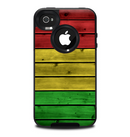 The Red, Yellow and Green Wood Planks Skin for the iPhone 4-4s OtterBox Commuter Case