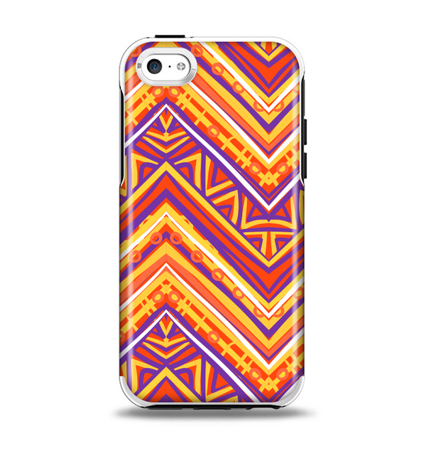 The Red, Yellow and Purple Vibrant Aztec Zigzags Apple iPhone 5c Otterbox Symmetry Case Skin Set