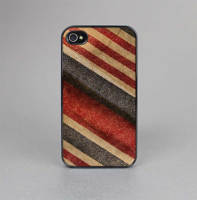 The Red and Black Striped Fabric Skin-Sert for the Apple iPhone 4-4s Skin-Sert Case