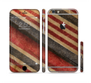 The Red and Black Striped Fabric Sectioned Skin Series for the Apple iPhone 6s Plus