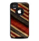 The Red and Black Striped Fabric Skin for the iPhone 4-4s OtterBox Commuter Case