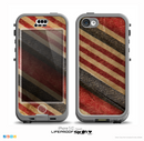 The Red and Black Striped Fabric Skin for the iPhone 5c nüüd LifeProof Case