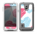 The Red and Blue Lopsided Loop-Hearts Skin for the Samsung Galaxy S5 frē LifeProof Case
