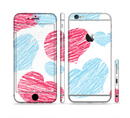 The Red and Blue Lopsided Loop-Hearts Sectioned Skin Series for the Apple iPhone 6s Plus