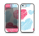 The Red and Blue Lopsided Loop-Hearts Skin Set for the iPhone 5-5s Skech Glow Case