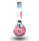 The Red and Blue Lopsided Loop-Hearts Skin for the Beats by Dre Mixr Headphones