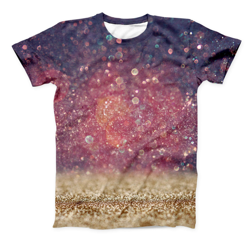 The Red and Blue Unfocused Orbs with Gold ink-Fuzed Unisex All Over Fu ...