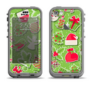 The Red and Green Christmas Icons Apple iPhone 5c LifeProof Nuud Case Skin Set