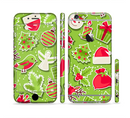 The Red and Green Christmas Icons Sectioned Skin Series for the Apple iPhone 6s Plus