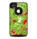The Red and Green Christmas Icons Skin for the iPhone 4-4s OtterBox Commuter Case