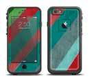 The Red and Green Diagonal Stripes Apple iPhone 6/6s LifeProof Fre Case Skin Set