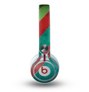 The Red and Green Diagonal Stripes Skin for the Beats by Dre Mixr Headphones