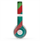 The Red and Green Diagonal Stripes Skin for the Beats by Dre Solo 2 Headphones