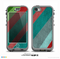 The Red and Green Diagonal Stripes Skin for the iPhone 5c nüüd LifeProof Case