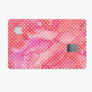 The Red and Pink Watercolor Polka Dots - Premium Protective Decal Skin-Kit for the Apple Credit Card