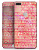 The Red and Purple Grungy Gold Semi-Circles - Skin-kit for the iPhone 8 or 8 Plus