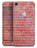 The Red and Purple Grungy Gold Semi-Circles - Skin-kit for the iPhone 8 or 8 Plus