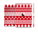 The Red and White Christmas Pattern Full Body Skin Set for the Apple iPad Mini 3