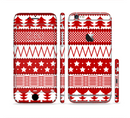 The Red and White Christmas Pattern Sectioned Skin Series for the Apple iPhone 6s Plus