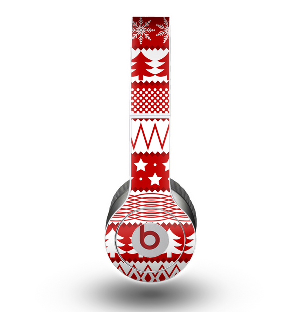 The Red and White Christmas Pattern Skin for the Beats by Dre Original Solo-Solo HD Headphones