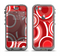 The Red and White Layered Vector Circles Apple iPhone 5c LifeProof Nuud Case Skin Set