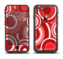 The Red and White Layered Vector Circles Apple iPhone 6/6s LifeProof Fre Case Skin Set