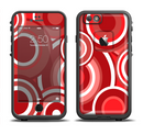 The Red and White Layered Vector Circles Apple iPhone 6/6s Plus LifeProof Fre Case Skin Set