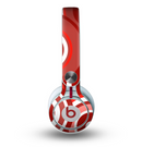 The Red and White Layered Vector Circles Skin for the Beats by Dre Mixr Headphones
