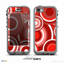 The Red and White Layered Vector Circles Skin for the iPhone 5c nüüd LifeProof Case