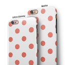The Red and White Polka Dot Pattern iPhone 6/6s or 6/6s Plus 2-Piece Hybrid INK-Fuzed Case