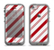 The Red and White Slanted Vector Stripes Apple iPhone 5c LifeProof Fre Case Skin Set