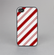 The Red and White Slanted Vector Stripes Skin-Sert for the Apple iPhone 4-4s Skin-Sert Case