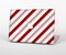 The Red and White Slanted Vector Stripes Skin Set for the Apple MacBook Pro 15" with Retina Display