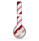 The Red and White Slanted Vector Stripes Skin for the Beats by Dre Solo 2 Headphones
