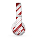 The Red and White Slanted Vector Stripes Skin for the Beats by Dre Studio (2013+ Version) Headphones