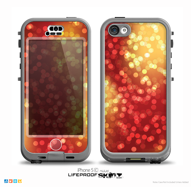 The Red and Yellow Glistening Orbs Skin for the iPhone 5c nüüd LifeProof Case
